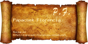 Papacsek Florencia névjegykártya